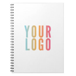 Caderno Espiral Logotipo Empresarial Simples Promocional Branco