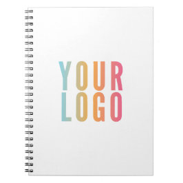 Caderno Espiral Logotipo Empresarial Simples Promocional Branco