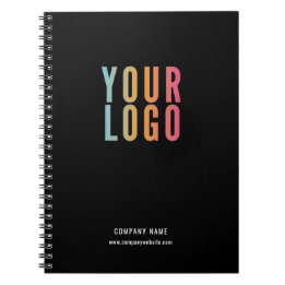 Caderno Espiral Logotipo Empresarial Simples Promocional Preto