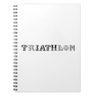 Caderno Espiral Logotipo legal do Triathlon para todos os amantes 