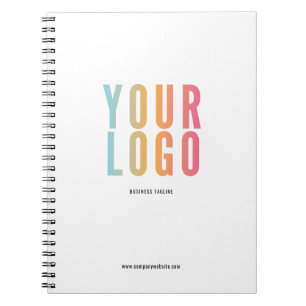 Caderno Espiral Logotipo Moderno de Negócios Promocional Branco