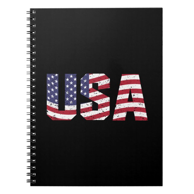Caderno Espiral Logotipo Patriótico EUA "All American" (Frente)