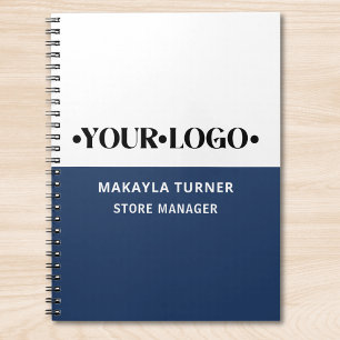 Caderno Espiral Logotipo Personalizado Azul