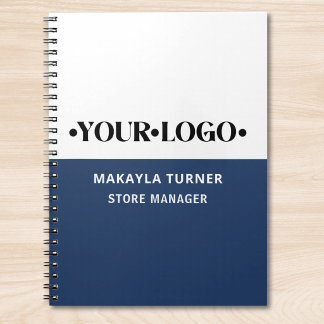 Caderno Espiral Logotipo Personalizado Azul
