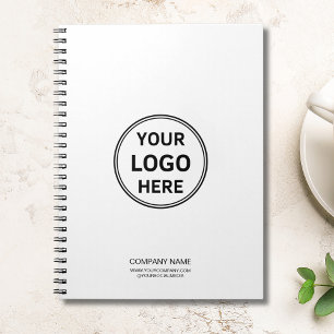 Caderno Espiral Logotipo personalizado - Branco corporativo simple