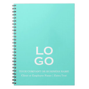 Caderno Espiral Logotipo Personalizado da Empresa ou Negócio Azul 
