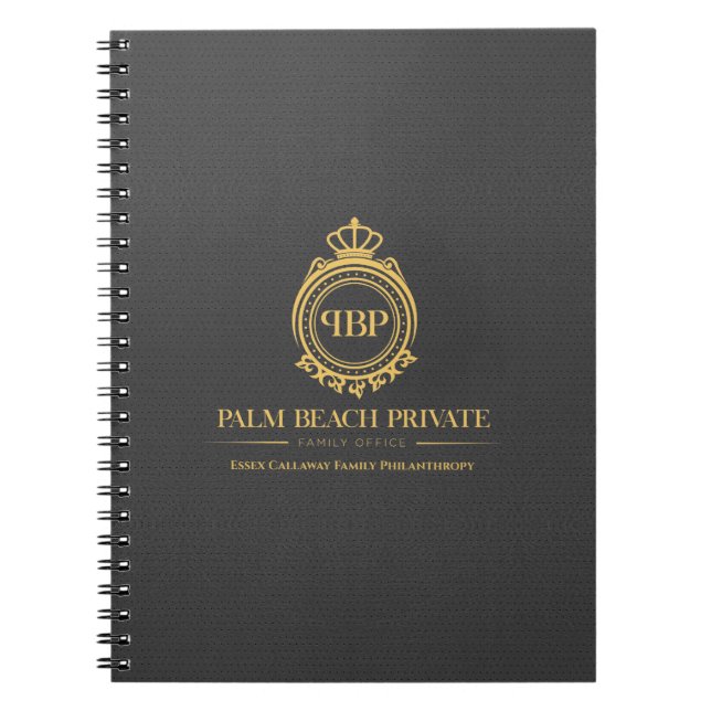 Caderno Espiral Logotipo Personalizado de Couro Mágico da Cinza El (Frente)