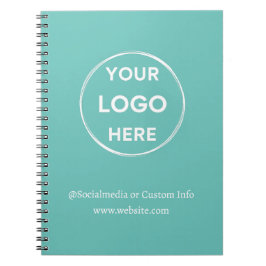 Caderno Espiral Logotipo personalizado teal Funcionarios empresari
