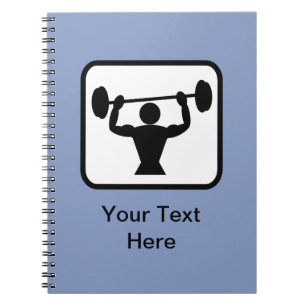 Caderno Espiral Logotipo personalizável do Bodybuilder/Welever