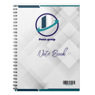 Caderno Espiral Logotipo & QR CODE fundo branco