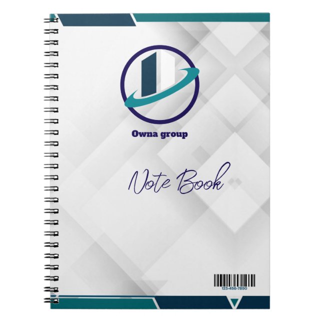 Caderno Espiral Logotipo & QR CODE fundo branco (Frente)