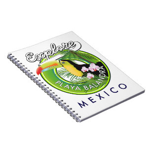 Caderno Espiral Logotipo retrô da Praia Balandra México