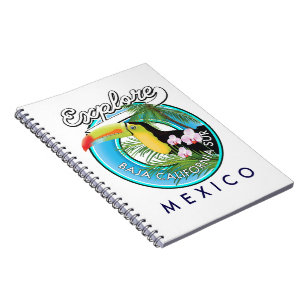 Caderno Espiral logotipo retrô de Baja California Sur México