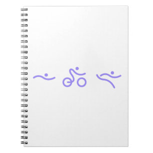 Caderno Espiral Logotipo roxo leve do Triathlon