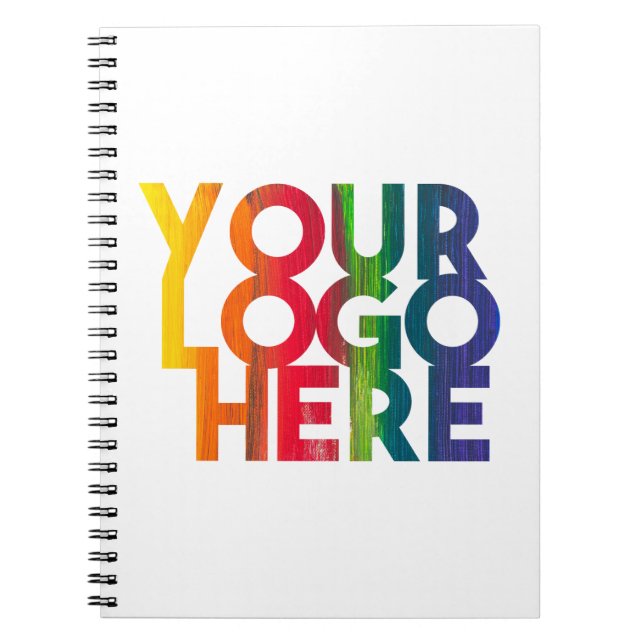 Caderno Espiral Logotipo simples de empresa branco (Frente)