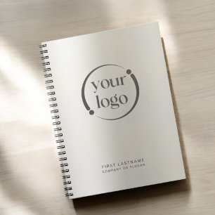 Caderno Espiral Logotipo Simples Moderno em Pearl Metálico