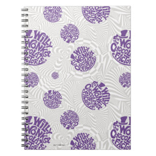 Caderno Espiral Logotipo Willy Wonka Gráfico Psicodélico