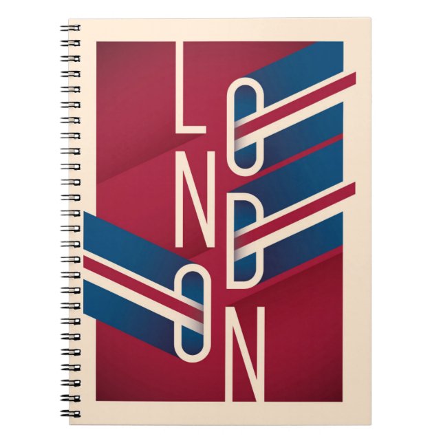 Caderno Espiral Londres, Inglaterra| Tipografia Ilustrada Retroati (Frente)