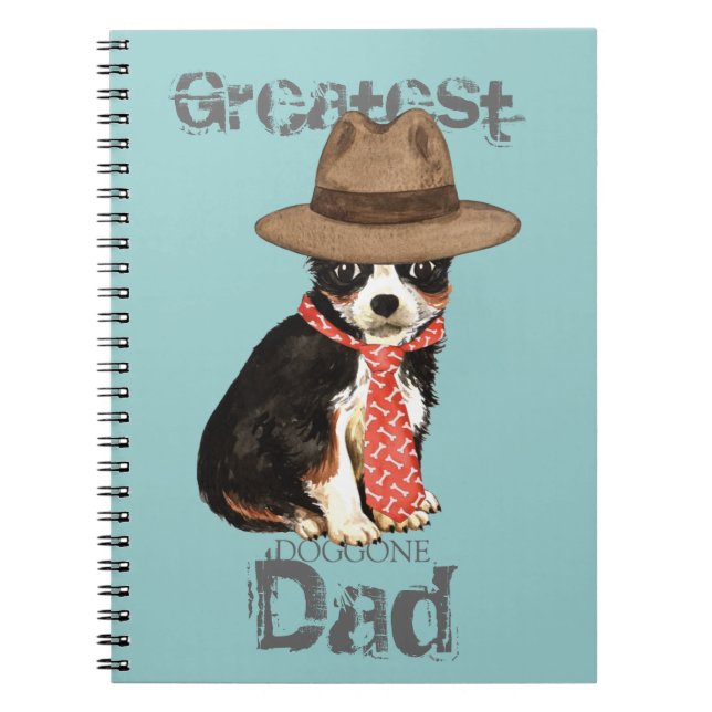 Caderno Espiral Long Coat Chihuahua Dad (Frente)