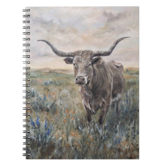 Caderno Espiral "Longhorn" pintado à mão