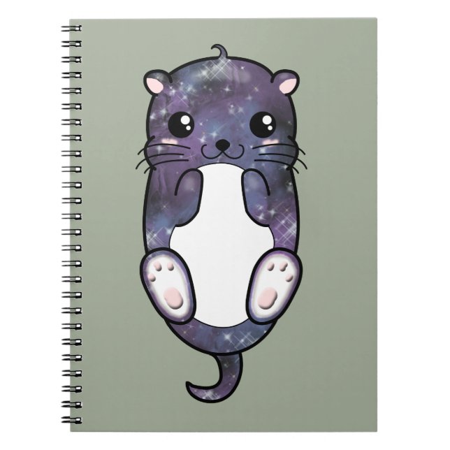 Caderno Espiral Lontra da galáxia de Chibi (Frente)