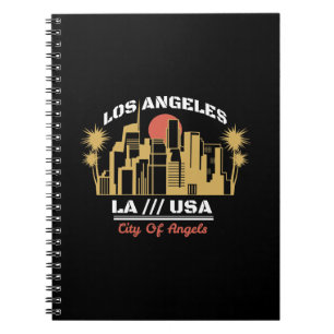 Caderno Espiral Los Angeles LA EUA Projeto da Silhueta da Cidade d