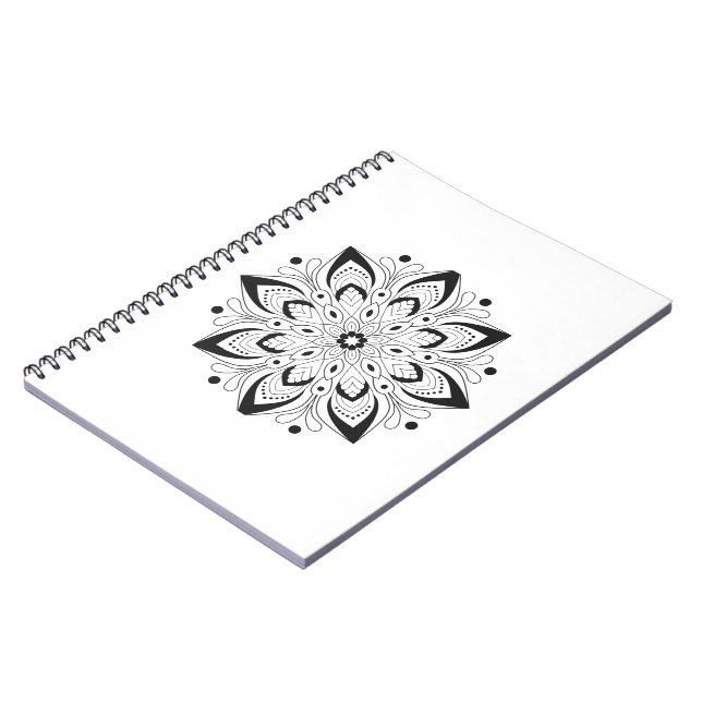 Caderno Espiral Lotus Mandala Design (Left Side)