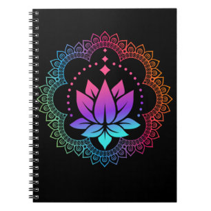 Caderno Espiral Lotus Mandala Espiritual Reiki Master Yoga Chakra