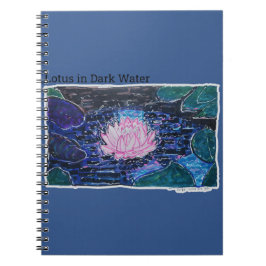Caderno Espiral Lótus na Água Escura