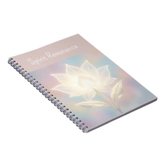 Caderno Espiral Lótus translúcido em fundo suave
