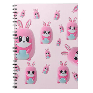 Caderno Espiral "Lou Lou". Uma criatura cor-de-rosa fofa