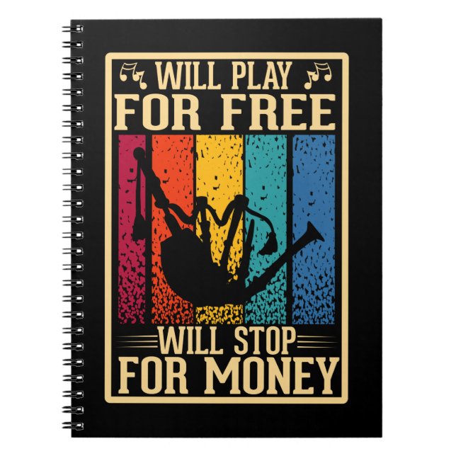 Caderno Espiral Loud Bagpipe Músico Bagpiper (Frente)