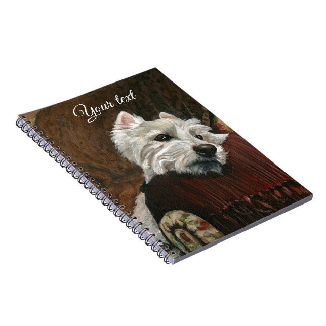Caderno Espiral Lounging Westie em Sofa (Lado Direito)