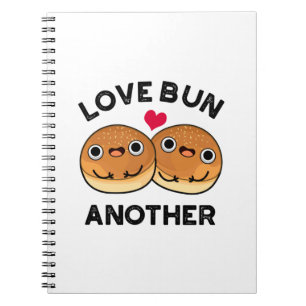 Caderno Espiral Love Bun Outro Engraçado Comida Pun