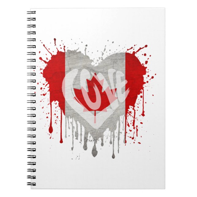 Caderno Espiral Love Canada Flag (Frente)
