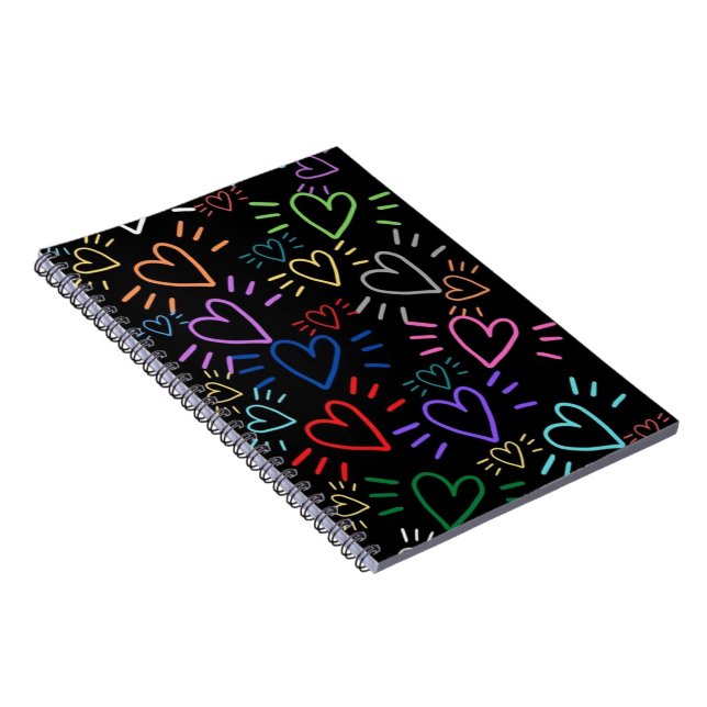 Caderno Espiral Love Colored Hearts (Lado Direito)