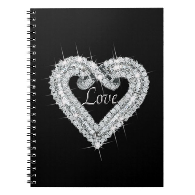 Caderno Espiral Love Diamond Heart Spiral Notebook (Frente)
