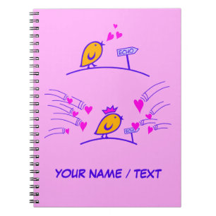 Caderno Espiral LOVE ECHO - Desenhos Engraçados de Pássaros Tweetl
