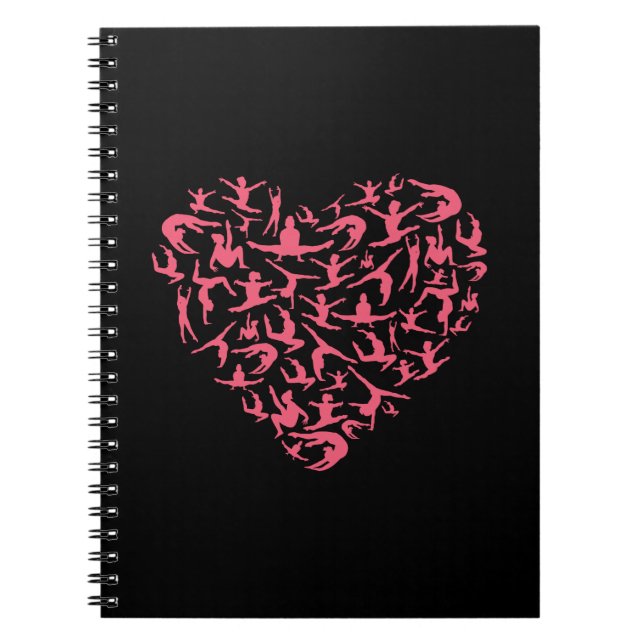 Caderno Espiral Love Girls Gymnastics - Silhouette Heart (Frente)