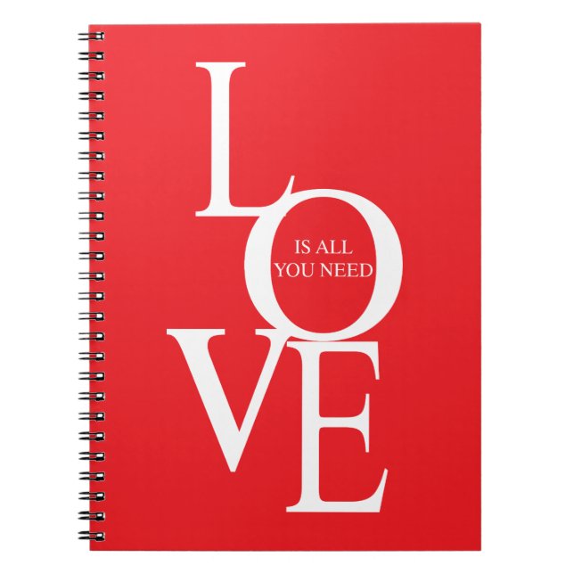 Caderno Espiral Love is all you need (Frente)