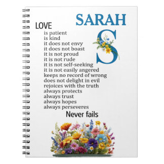 Caderno Espiral Love is patient, love is kind Personalize this
