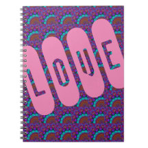 LOVE PINK MANDALA BLUE NOTEBOOK