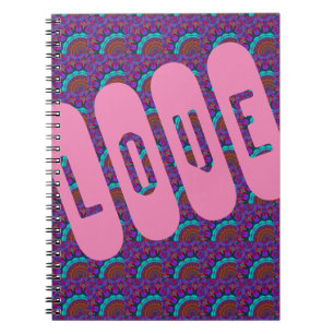 CADERNO ESPIRAL LOVE PINK MANDALA BLUE NOTEBOOK