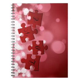 Caderno Espiral Love Script Puzzle Pieces