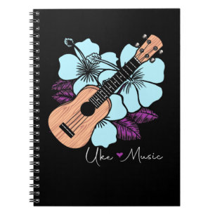 Caderno Espiral Love Ukulele Music Guitar Flowi Havaí
