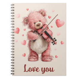 Caderno Espiral Love You Teddy with Violin