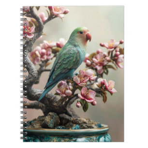 Caderno Espiral Lovebird com Blossoms Spiral Notebook
