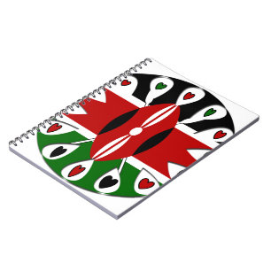Caderno Espiral Lovely Hearts Kenya: Flag Art Motif