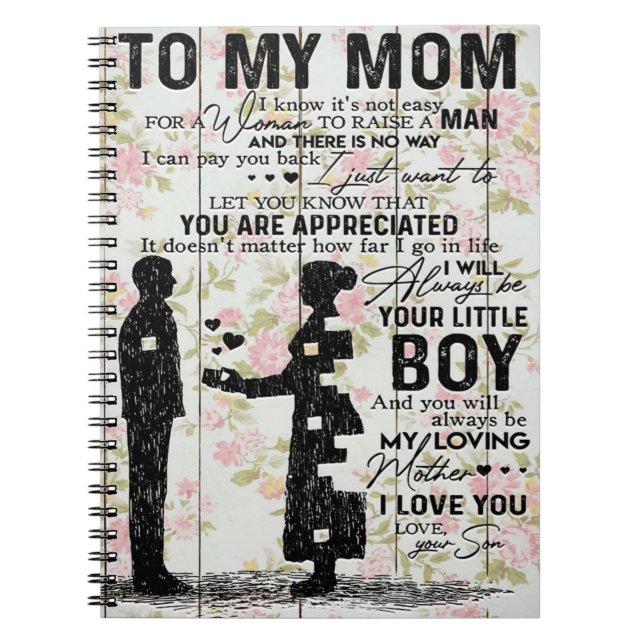 Caderno Espiral Lovely Quotes To My Mom, Mom Present (Frente)
