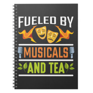Caderno Espiral Lover Musical do Teatro Drama e Drinker do Tea